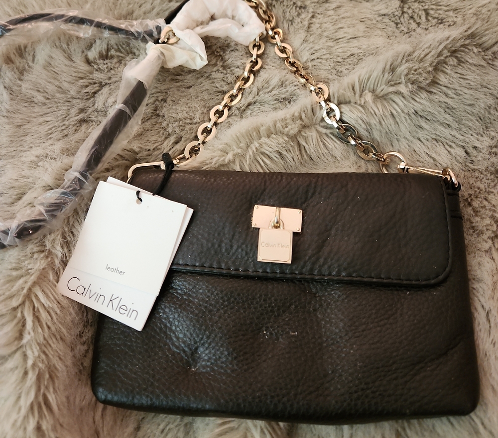Calvin Klein Black Leather Crossbody Bag